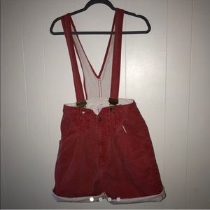 Vintage Anchor blue overall shorts